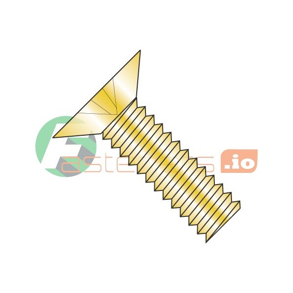 Newport Fasteners #6-32 x 1/4 in Phillips Flat Machine Screw, Zinc Yellow Steel, 10000 PK 248376 - main
